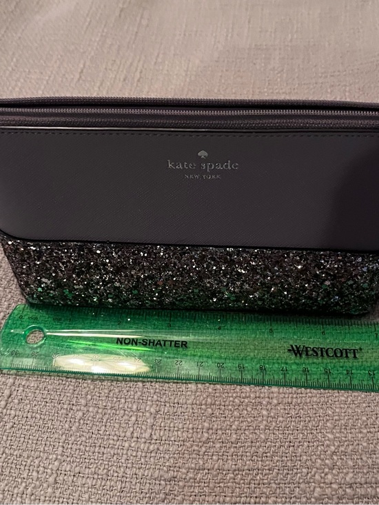 kate spade Handbags - kate spade Gray and Silver Glitter Cosmetic Pouch